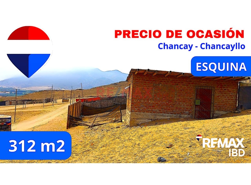 terreno - venta - Area: 312.00m2 - Venta De Terreno En Esquina 312 M2 Chancayllo Chancay