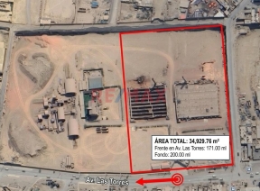 terreno - venta - Area: 34929.76m2 - Terreno Industrial De 34,929m2 en Av. Las Torres - Huachipa Usd $380/M2